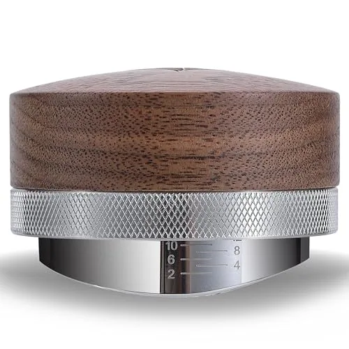 58.5mm Walnut Espresso Distributor Coffee Distribution Tool, product photograph