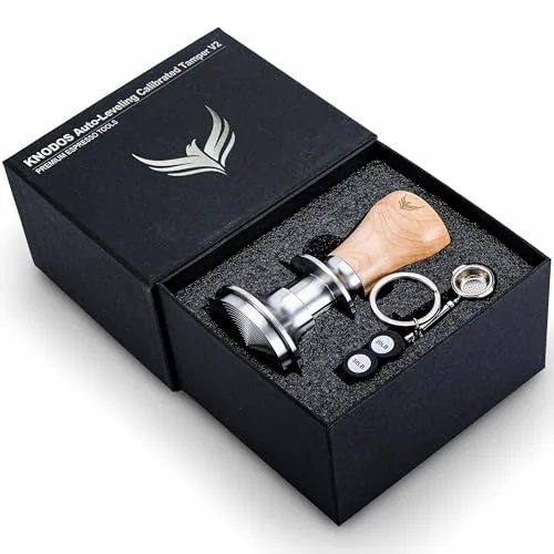 54mm Maple Spring Loaded Espresso Tamper, product photograph