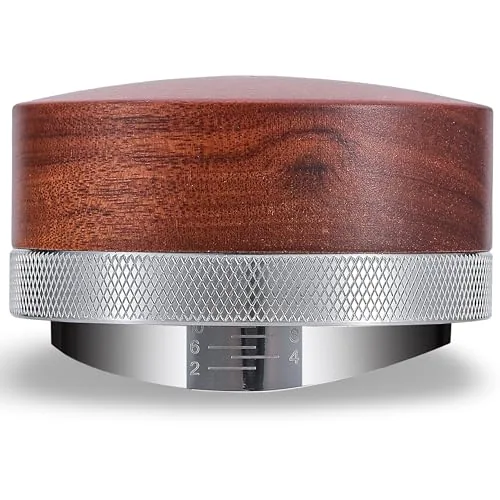 54mm Rosewood Espresso Distribution Tool Adjustable Stainless, product photograph